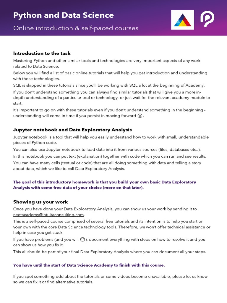 Python Data Science homework handout | PDF