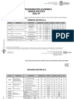 Programación Académica 2022-1s - Área Curricular de Ciencia Política - Definitiva