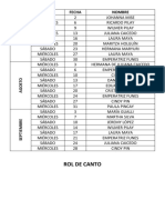 Rol de Canto: MES DÍA Fecha Nombre