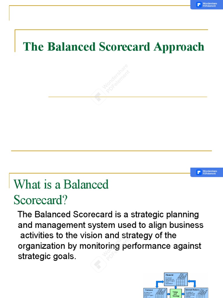 Balanced Scorecard Presentation Pdf Strategic Management Business