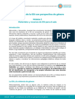 La Enseñanza de La ESI Con Perspectiva de Género: Módulo 5 Materiales y Recursos de ESI para El Aula