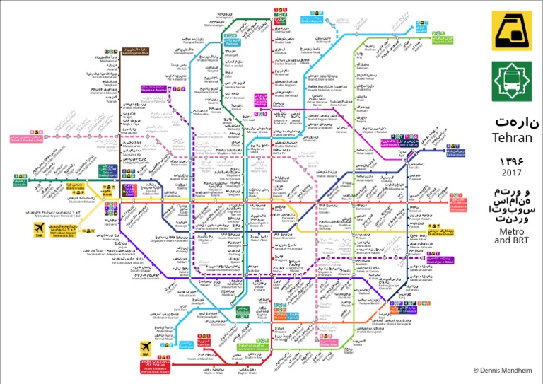 Tehran Metro and BRT Maps Guide | PDF