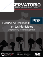 Gestión de Políticas Culturales en Municipios. Diagnóstico y Acciones Sugeridas
