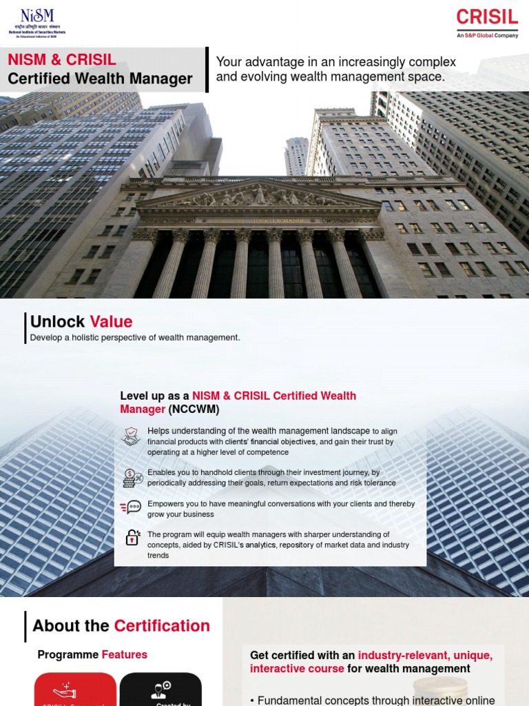 Nism and Crisil Certified Wealth Manager | PDF