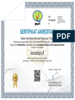 Sertifikat Akreditasi BAN-PT Prodi S1 Matematika FST-UT 7-10-2021!7!10-2026