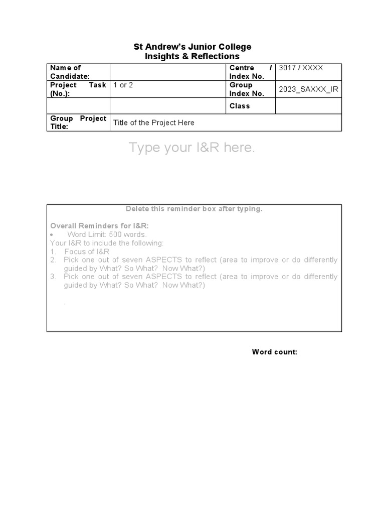 I&R Template | PDF