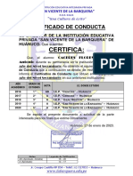 Certificado de Conducta 2020 - Caceres Flores