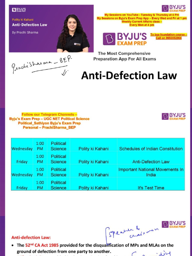 Anti Defection Law | PDF