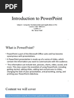 Introduction To Powerpoint CFA