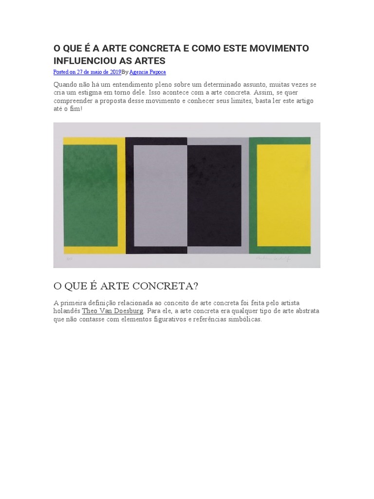 Arte Concreta: Conceitos e Influências | PDF | Arte abstrata | Poesia