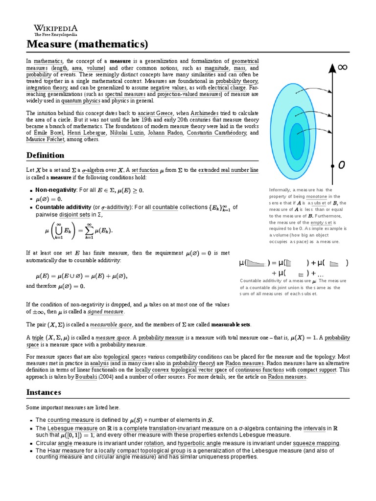 Measure (Mathematics) | PDF
