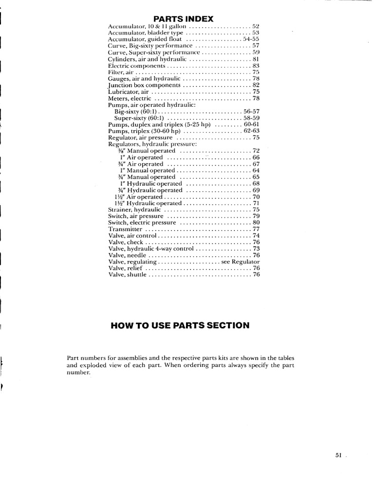 Koomey Type 80 Parts Index | PDF
