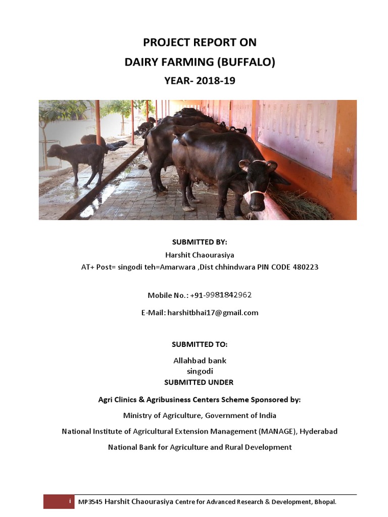 Project Report On Dairy Farming