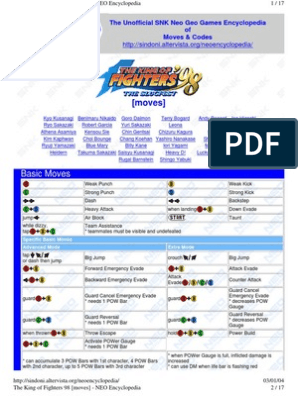 The King of Fighters 98, PDF, Combat Sports