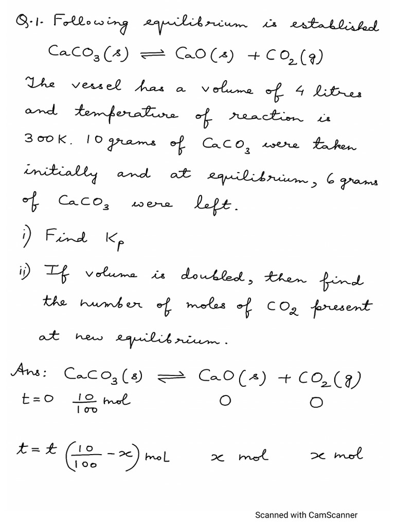 Some More Questions On Chemical Equilibrium | PDF