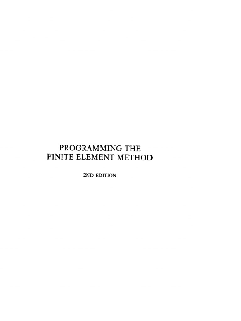 Programming the finite element method wiley 1988 pdf