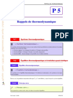 Rappels de Thermodynamique