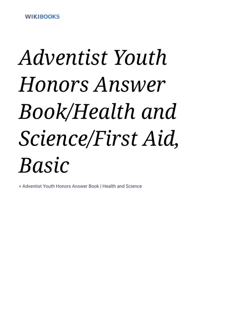 Basic First Aid Honor Guide | PDF