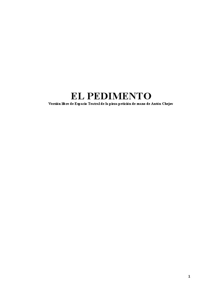 El Pedido de Mano Anton Chejov 3p 15pg | PDF