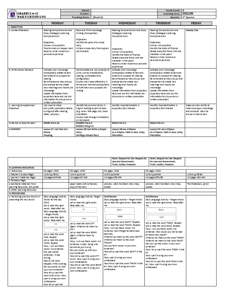 Grade 2 Daily Writing Lesson Plan | PDF