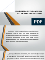 Administrasi Pembangunan DLM Perkembangan