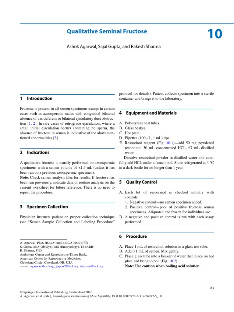 132 Agarwal Et Al Qualitative Seminal Fructose | PDF