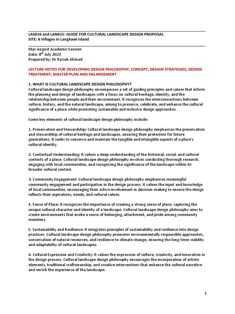 Cultural Landscape Design Proposal Guide | PDF | Green Infrastructure ...