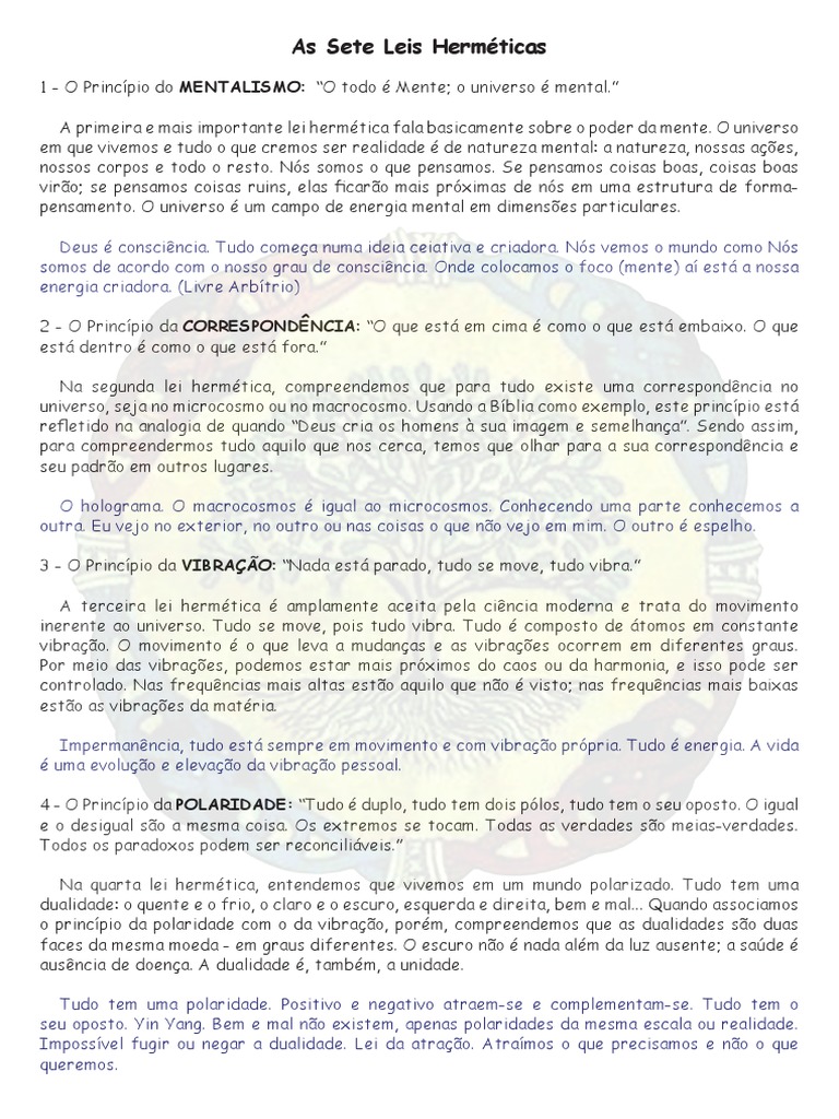 As Sete Leis Herméticas Pdf