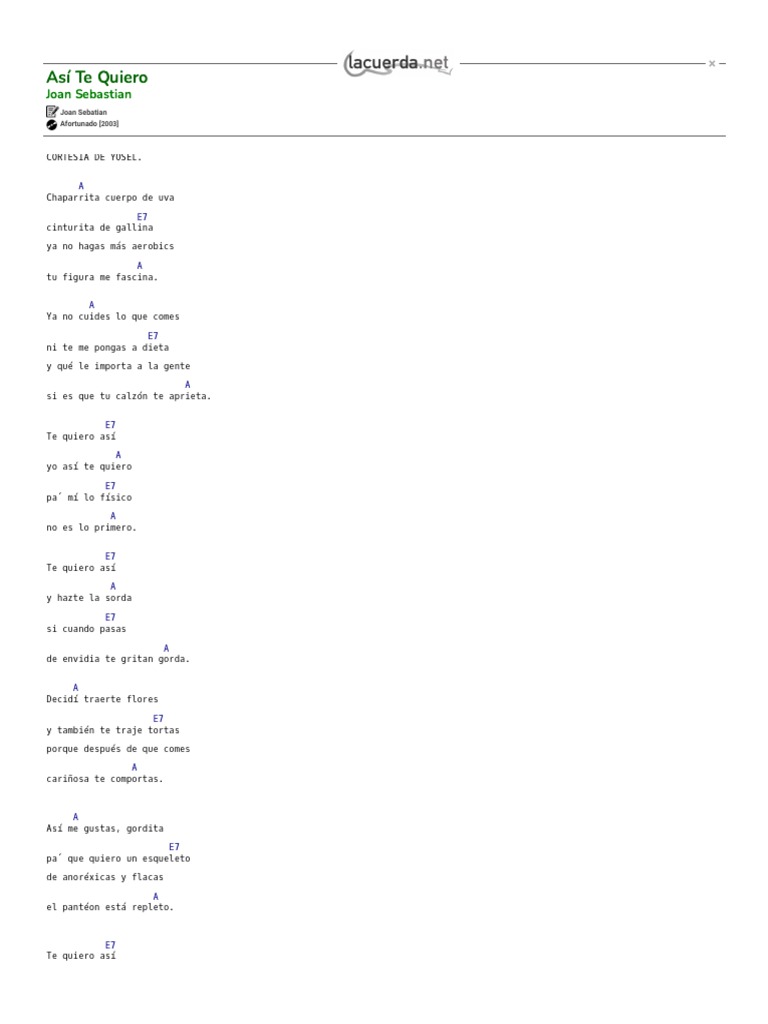ASI TE QUIERO, Joan Sebastian_ Acordes PDF