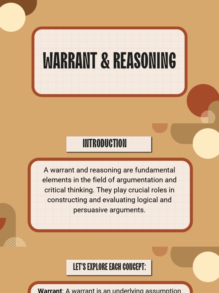 Warrant & Reasoning PDF Reason Inductive Reasoning