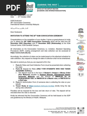 Letter Invitation Convocation 38th IIUM 1112022