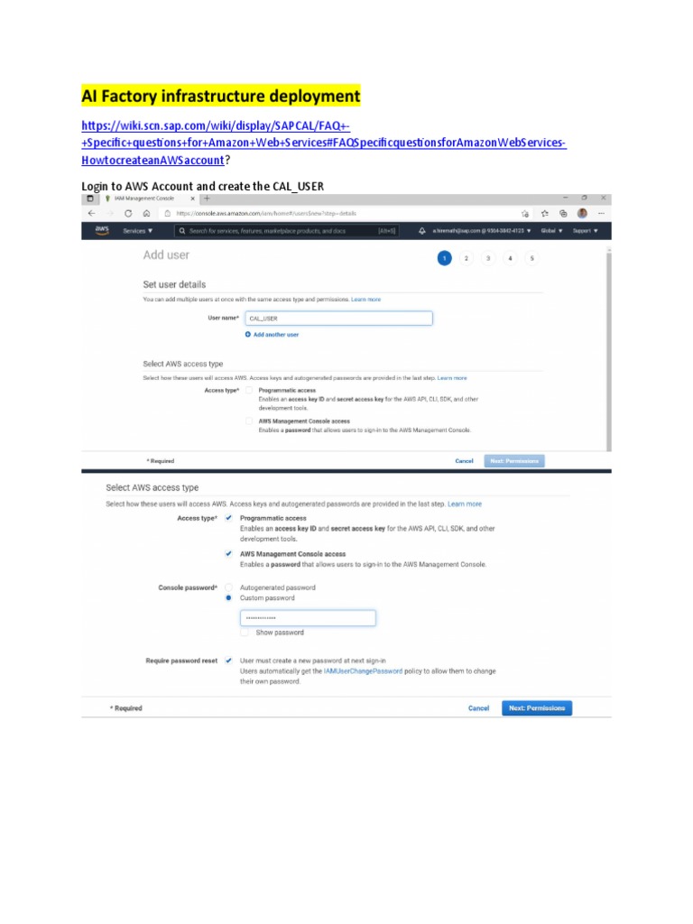 Aws cal user creation pdf