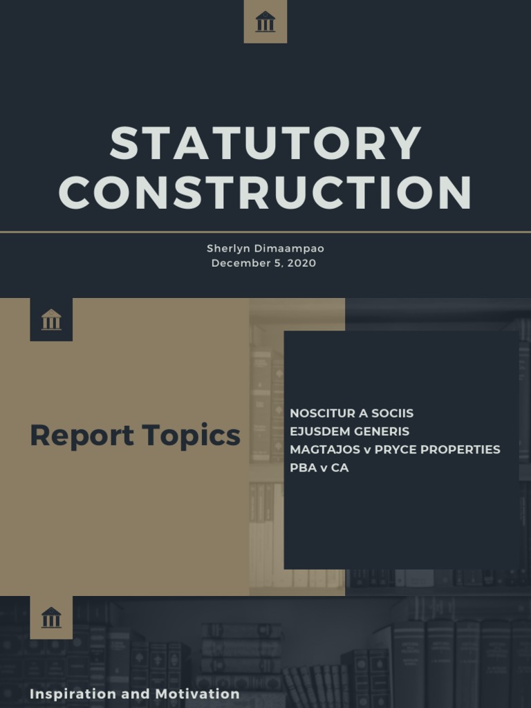 Statutory Construction Report PDF Statutory Interpretation Public Law