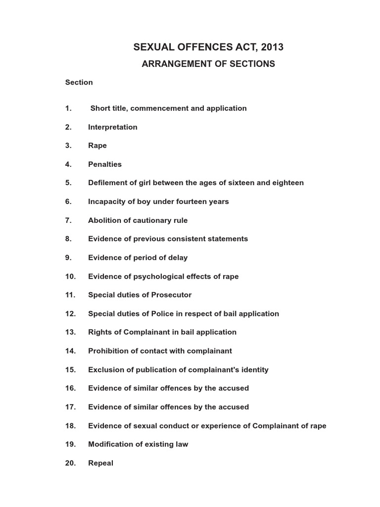 Gambia Sexual Offences Act 2013 Summary | PDF | Bail | Rape