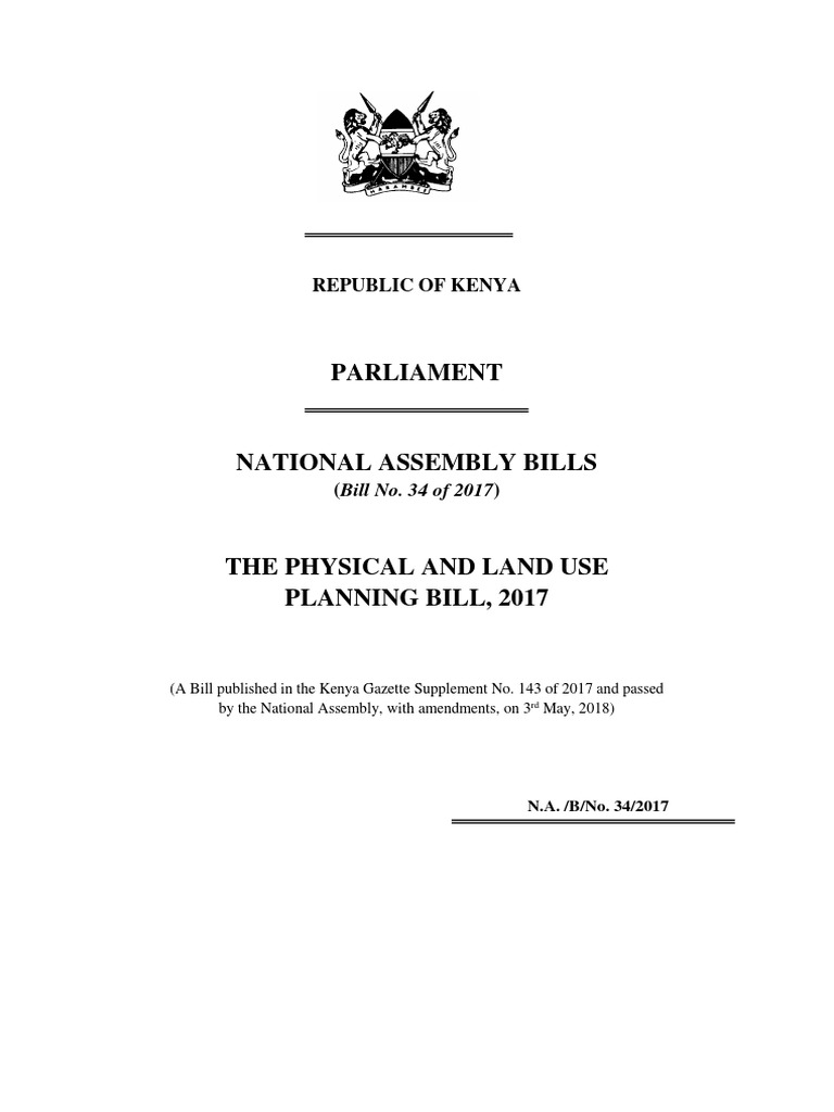 The Physical and Land Use Planning Bill, 2017 PDF