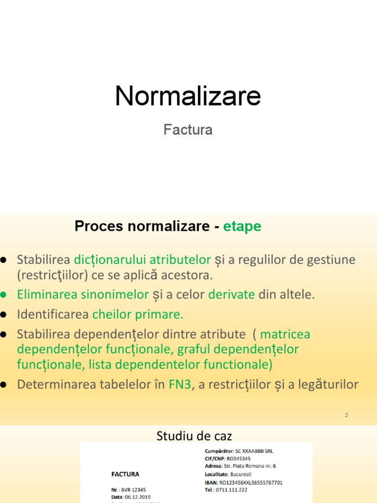 Exemplu Normalizare | PDF