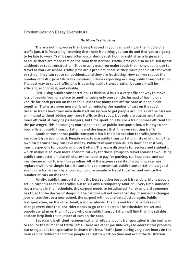 Problem-solution essay samples | PDF