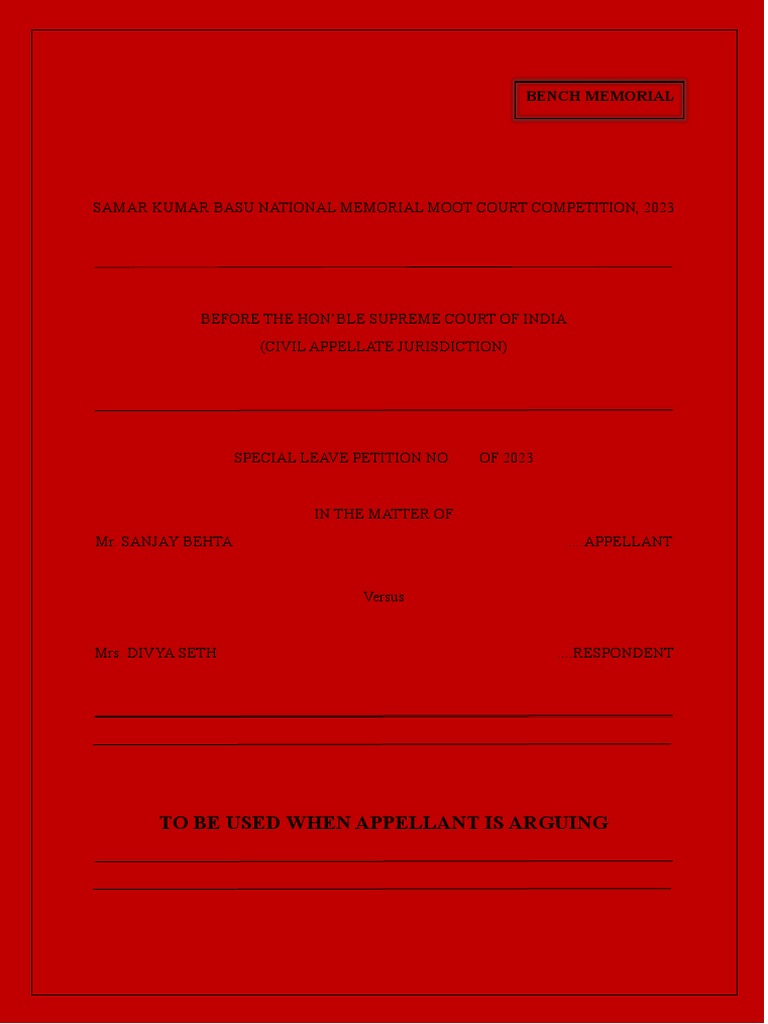 BENCH MEMO Against Appellant PDF Justice Crime Violence