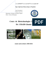 Cours Matiére Biotechnologie L3 BPV S5 Pr. CHAIB Ghania