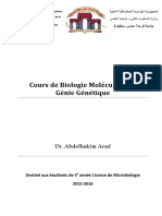 1386 Cours de Biologie Moleculaire Et Genie Genetique Abdelhakim Aouf