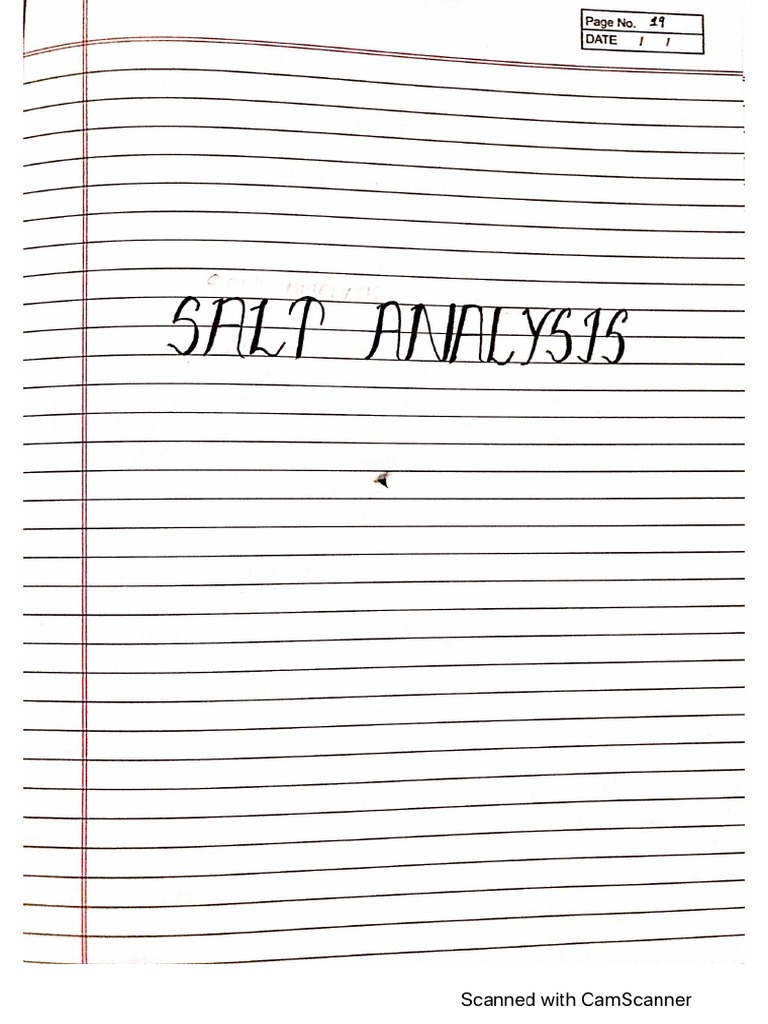 Salt Analysis | PDF