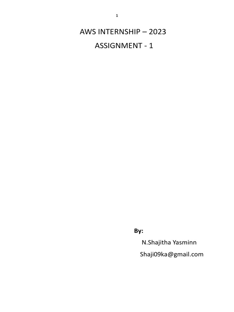 AWS Internship Assignment Steps | PDF