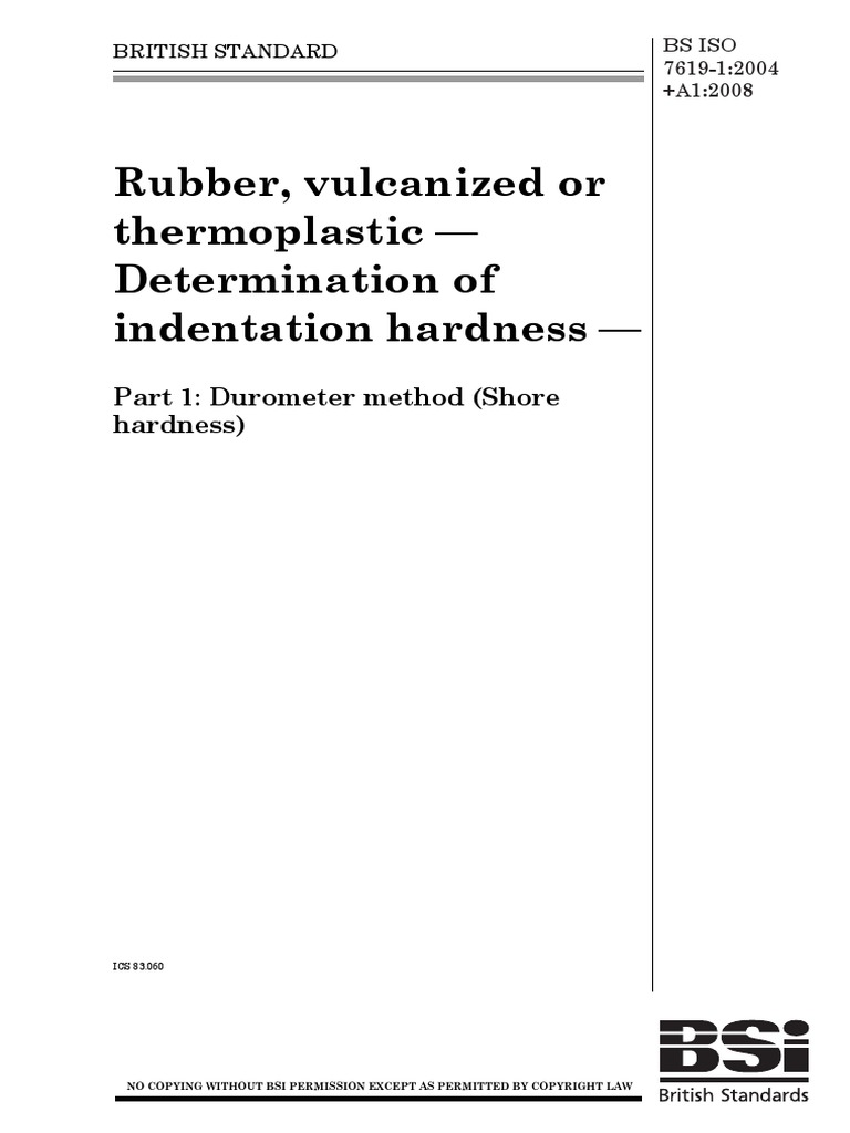 Shore Hardness Testing Standard ISO 7619-1 | PDF | Natural Materials ...