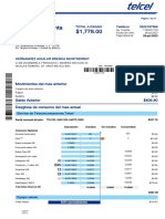 Estado de Cuenta $1,778.00: Movimientos Del Mes Anterior Total