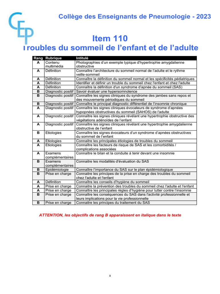 Troubles du sommeil : SAHOS et diagnostics | PDF | Syndrome d'apnées du ...