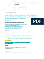 PDF. MSC CV Template
