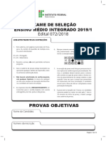 Cursos T Cnicos Integrados - 2019.1 - Caderno de Provas