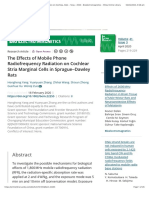 The E!ects of Mobile Phone Radiofrequency Radiation On Cochlear Stria Marginal Cells in Sprague-Dawley Rats