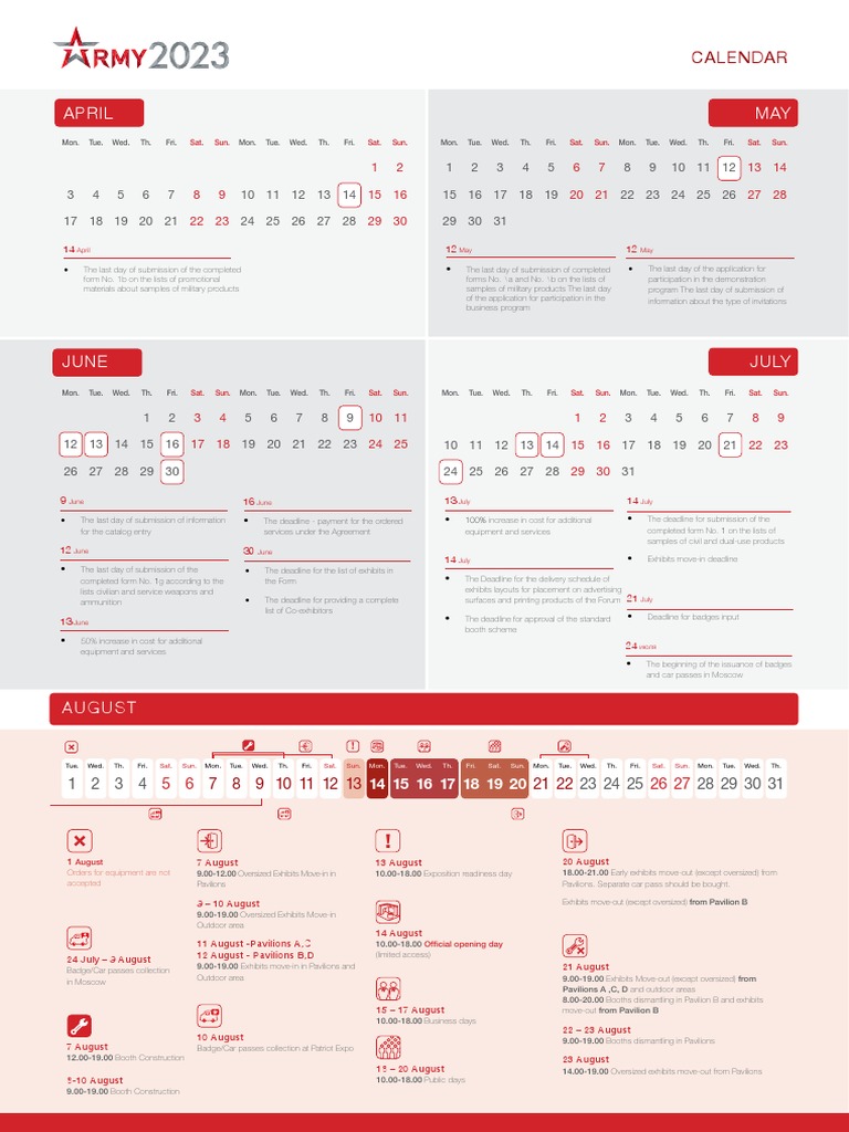 Exhibitor's Calendar Army2023 PDF