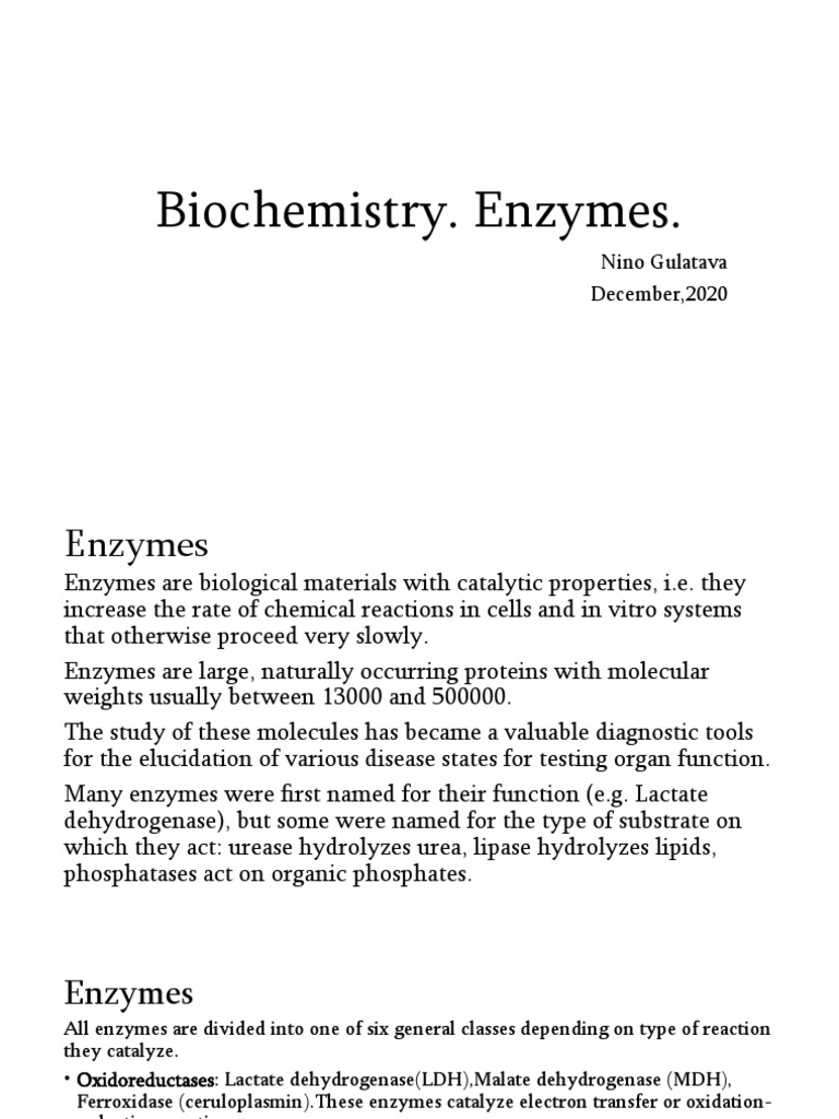 Biochemistry Enzymes PDF Enzyme Pancreas